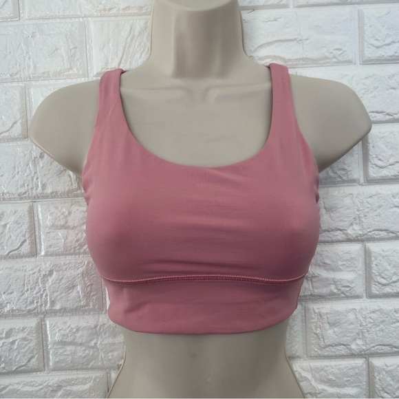 Lululemon Energy Bra Long Line Medium Support, B-D Cup Pink Puff - Picture 1 of 4